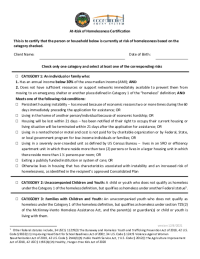 At-Risk of Homelessness Certification