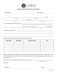 Third Party Verification Form